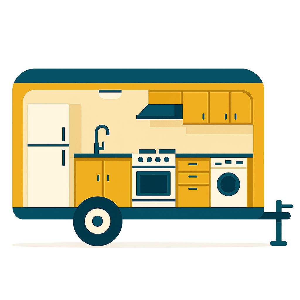 Cutaway illustration of the trailer interior
